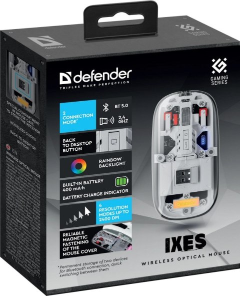 MYSZ DEFENDER IXES MM-9998 RF+BT TRANSPARENT