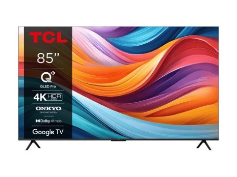 Telewizor TCL 85T7B 85" QLED 4K Ultra HD Google TV Dolby Atmos DVB-T2 Szary