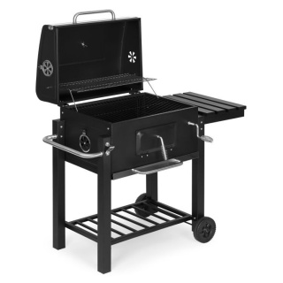 Grill ogrodowy węglowy MultiGarden duży z pokrywą termometrem półkami kółka