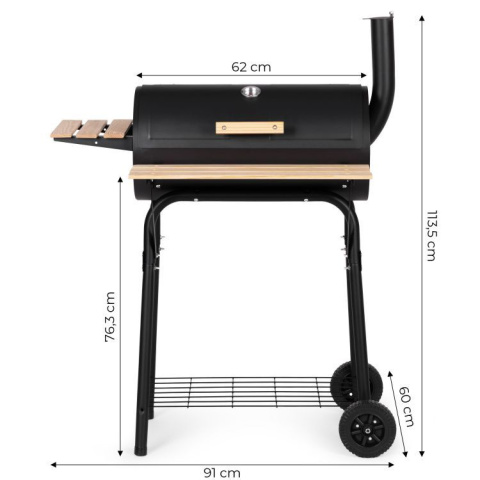 Duży grill ogrodowy węglowy z termometrem i kominem MultiGarden