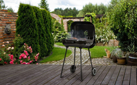 Grill ogrodowy węglowy z pokrywą na zawiasach + kółka MultiGarden