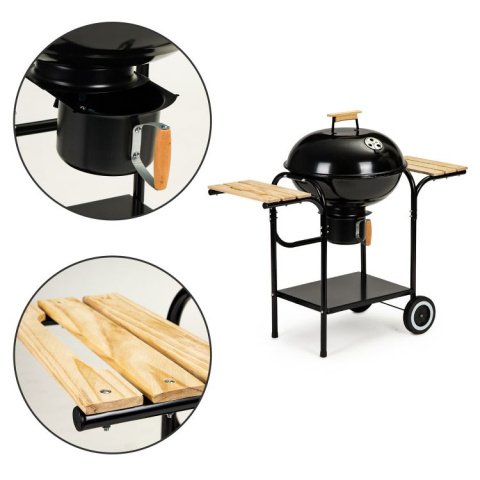 Grill ogrodowy węglowy z pokrywą i półkami MultiGarden