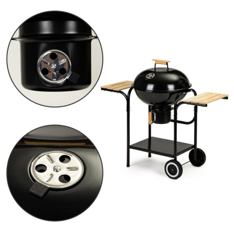 Grill ogrodowy węglowy z pokrywą i półkami MultiGarden