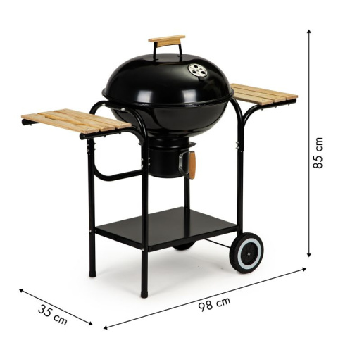 Grill ogrodowy węglowy z pokrywą i półkami MultiGarden