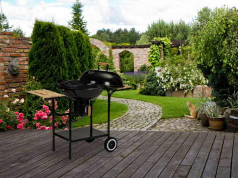Grill ogrodowy węglowy z pokrywą i półkami MultiGarden