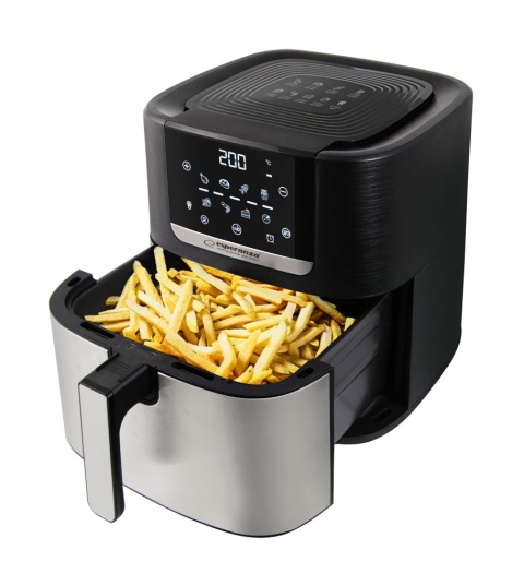 FRYTKOWNICA BEZTŁUSZCZOWA AIRFRYER 8L1700W POJEMNA CZARNA MOCNA 8 TRYBÓW