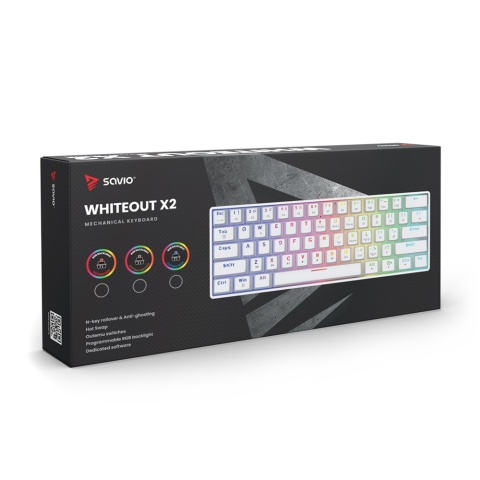 Klawiatura mechaniczna Savio Whiteout X2 Blue Outemu Hot Swap