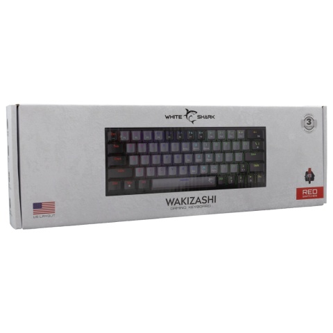 Klawiatura mechaniczna WAKIZASHI-2 / Greyblack RED switch