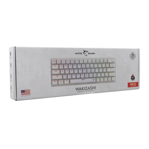 Klawiatura mechaniczna WAKIZASHI-2 / White RED switch