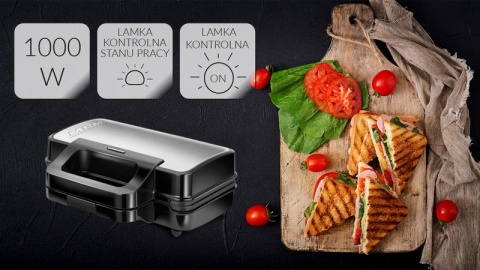 Opiekacz do kanapek/gofrownica/grill MPM MOP-43M