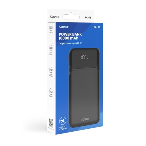 Powerbank 10000 mAh Savio BA-08 Czarny