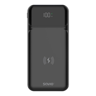 Powerbank 10000 mAh Indukcja Savio BA-09 Czarny