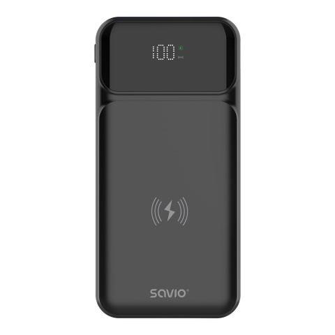 Powerbank 10000mAh Indukcja Savio BA-09 Czarny