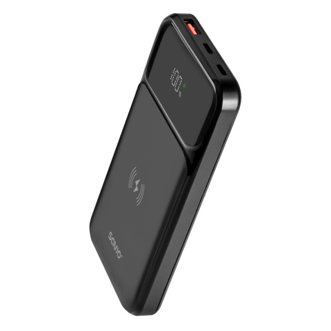 Powerbank 10000mAh Indukcja Savio BA-09 Czarny