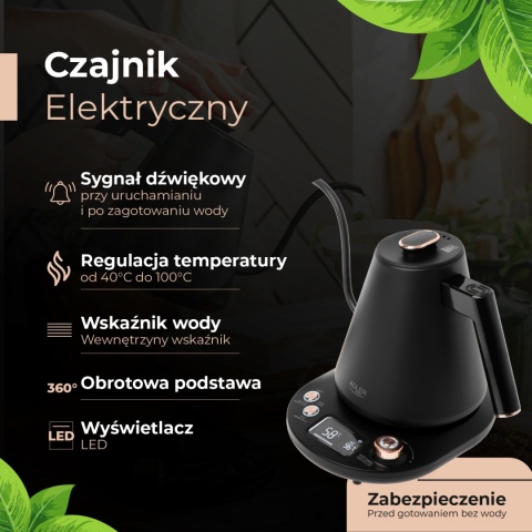 Czajnik elektryczny metalowy 1,0L Adler AD 1349 Regulacja temperatury