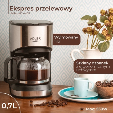 Ekspres przelewowy 0,7l Adler AD 4407