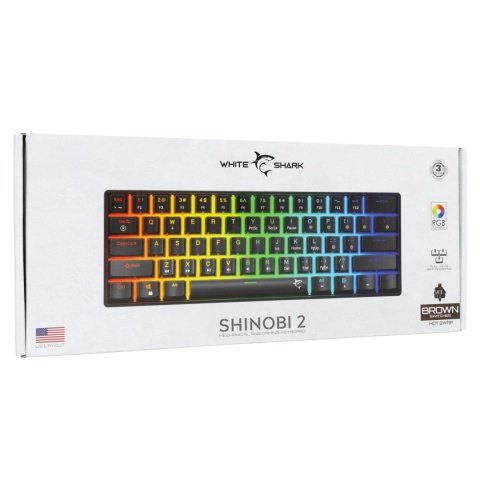 Klawiatura mechaniczna SHINOBI 2 Black - Brown switch