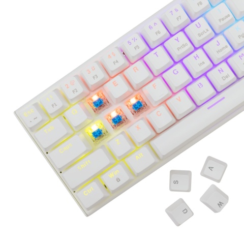 Klawiatura mechaniczna WAKIZASHI-2 / White BLUE switch