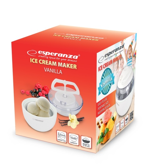 Maszynka Do Lodów Esperanza VANILLA Biała