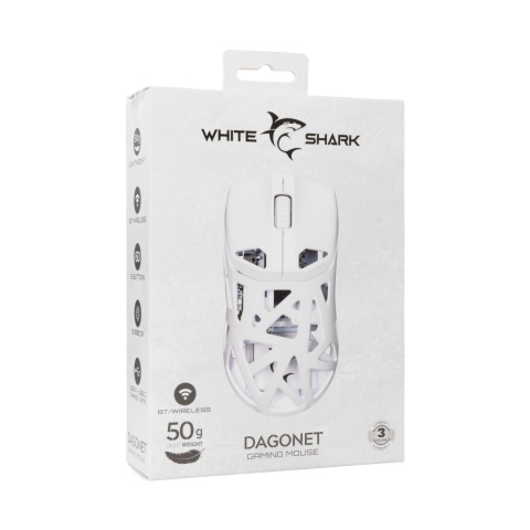 Mysz Gamingowa Bezprzewodowa White Shark DAGONET-W Biała