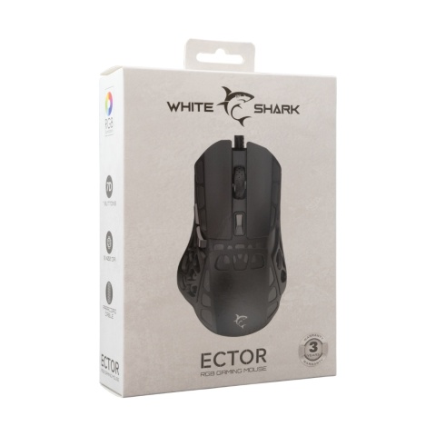 Mysz Gamingowa Optyczna 12000DPI White Shark ECTOR Black