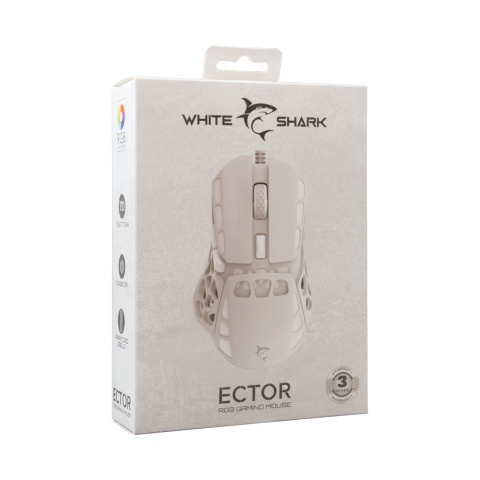 Mysz Gamingowa Optyczna 12000DPI White Shark ECTOR White