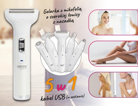 Golarka Foliowa z Trymerem - Zestaw Wielofunkcyjny do Ciała Camry CR 2935
