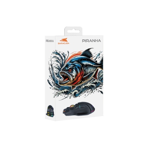 Mysz Gamingowa Baracuda PIRANHA Czarna