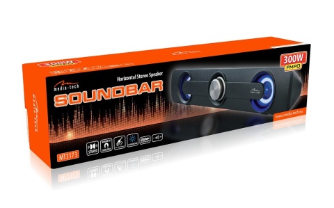GŁOŚNIK POZIOMY STEREO SOUNDBAR ZASILANY USB DOBRA JAKOŚĆ GŁOŚNY MOCNY
