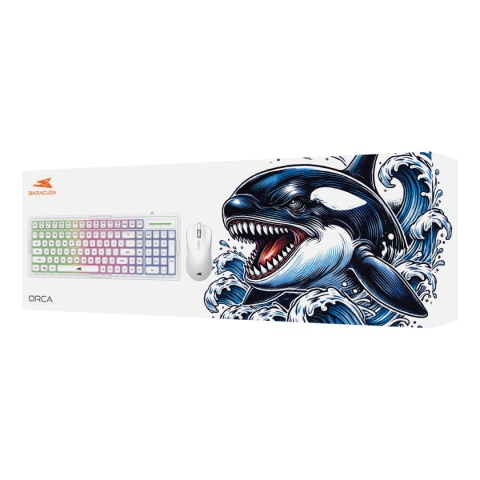Zestaw Gamingowa Baracuda ORCA Biały Mysz + Klawiatura