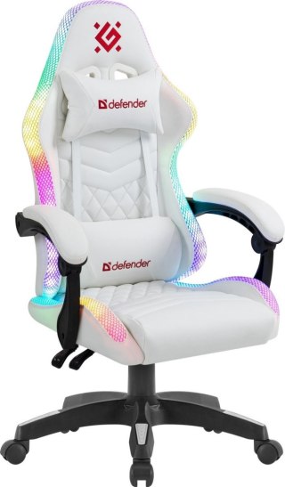 FOTEL DEFENDER CORE BIAŁY RGB GAMING