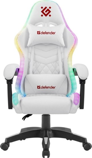 FOTEL DEFENDER CORE BIAŁY RGB GAMING