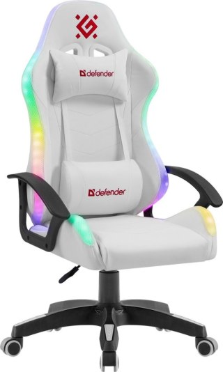 FOTEL DEFENDER FACTOR X BIAŁY RGB GAMING