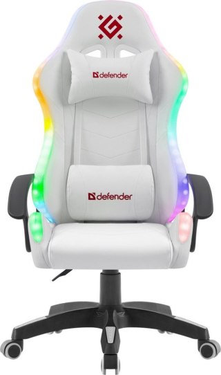 FOTEL DEFENDER FACTOR X BIAŁY RGB GAMING