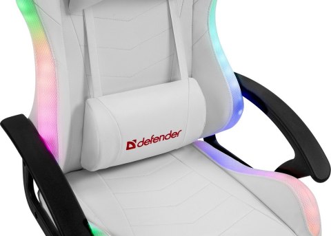 FOTEL DEFENDER FACTOR X BIAŁY RGB GAMING