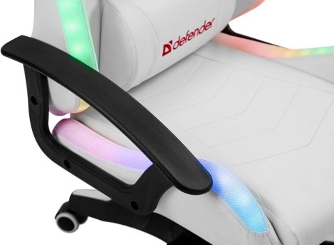FOTEL DEFENDER FACTOR X BIAŁY RGB GAMING