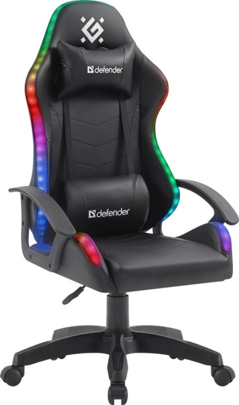 FOTEL DEFENDER FACTOR X CZARNY RGB GAMING