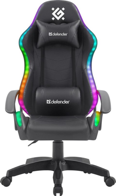 FOTEL DEFENDER FACTOR X CZARNY RGB GAMING