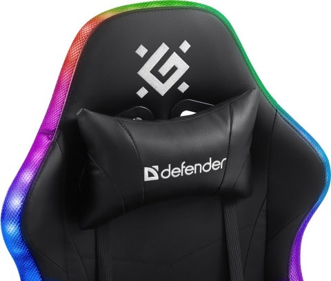 FOTEL DEFENDER FACTOR X CZARNY RGB GAMING