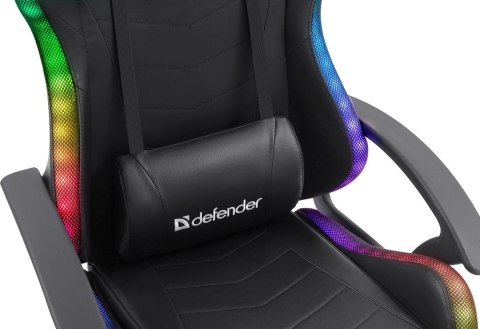 FOTEL DEFENDER FACTOR X CZARNY RGB GAMING