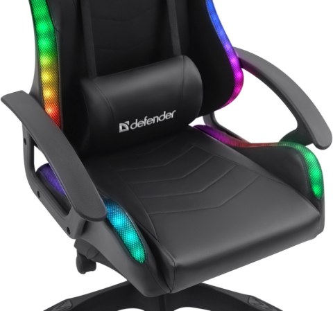 FOTEL DEFENDER FACTOR X CZARNY RGB GAMING