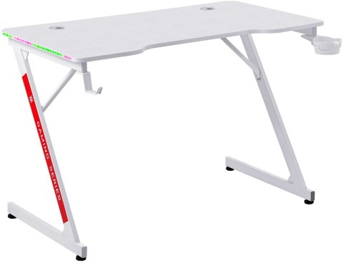 BIURKO DEFENDER SOLAS BIAŁE RGB GAMING