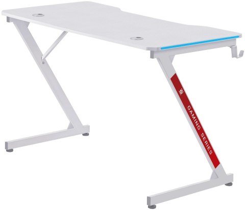 BIURKO DEFENDER SOLAS BIAŁE RGB GAMING