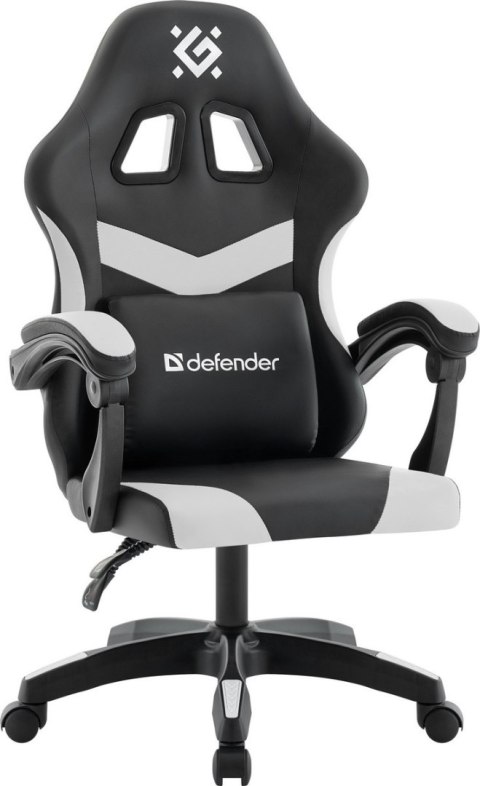 FOTEL DEFENDER RUNA BIAŁO-CZARNY GAMING