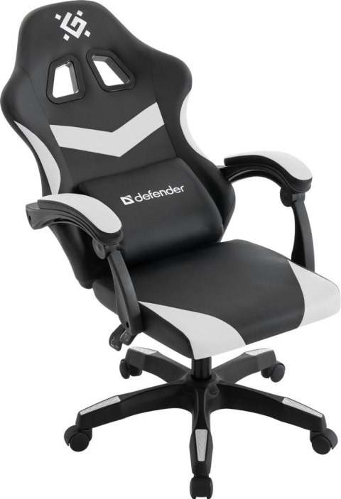 FOTEL DEFENDER RUNA BIAŁO-CZARNY GAMING