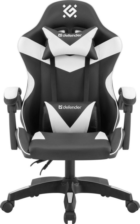 FOTEL DEFENDER URANA BIAŁO-CZARNY GAMING
