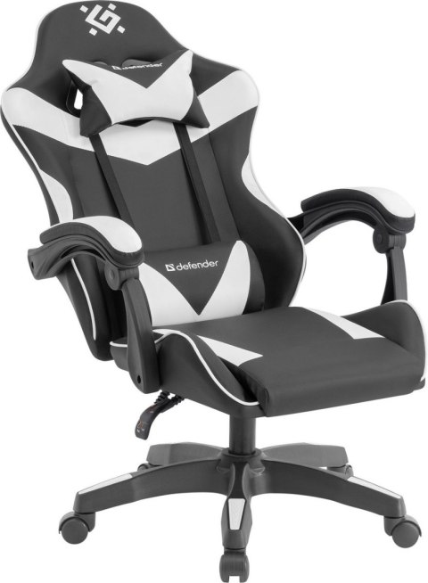 FOTEL DEFENDER URANA BIAŁO-CZARNY GAMING