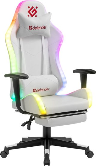 FOTEL DEFENDER WATCHER BIAŁY RGB GAMING