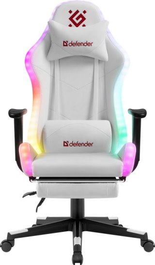 FOTEL DEFENDER WATCHER BIAŁY RGB GAMING