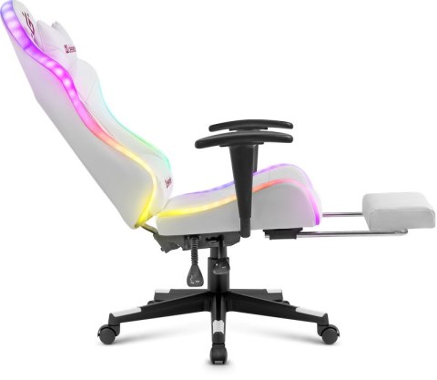FOTEL DEFENDER WATCHER BIAŁY RGB GAMING
